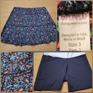 Dona Jo Performance Skirt Skort Tennis Paisley Colorful Womens Size 3(XL)